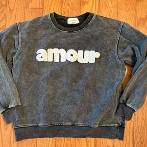 Jubylee Amour “Love” Sweatshirt  washed black Size S/M.